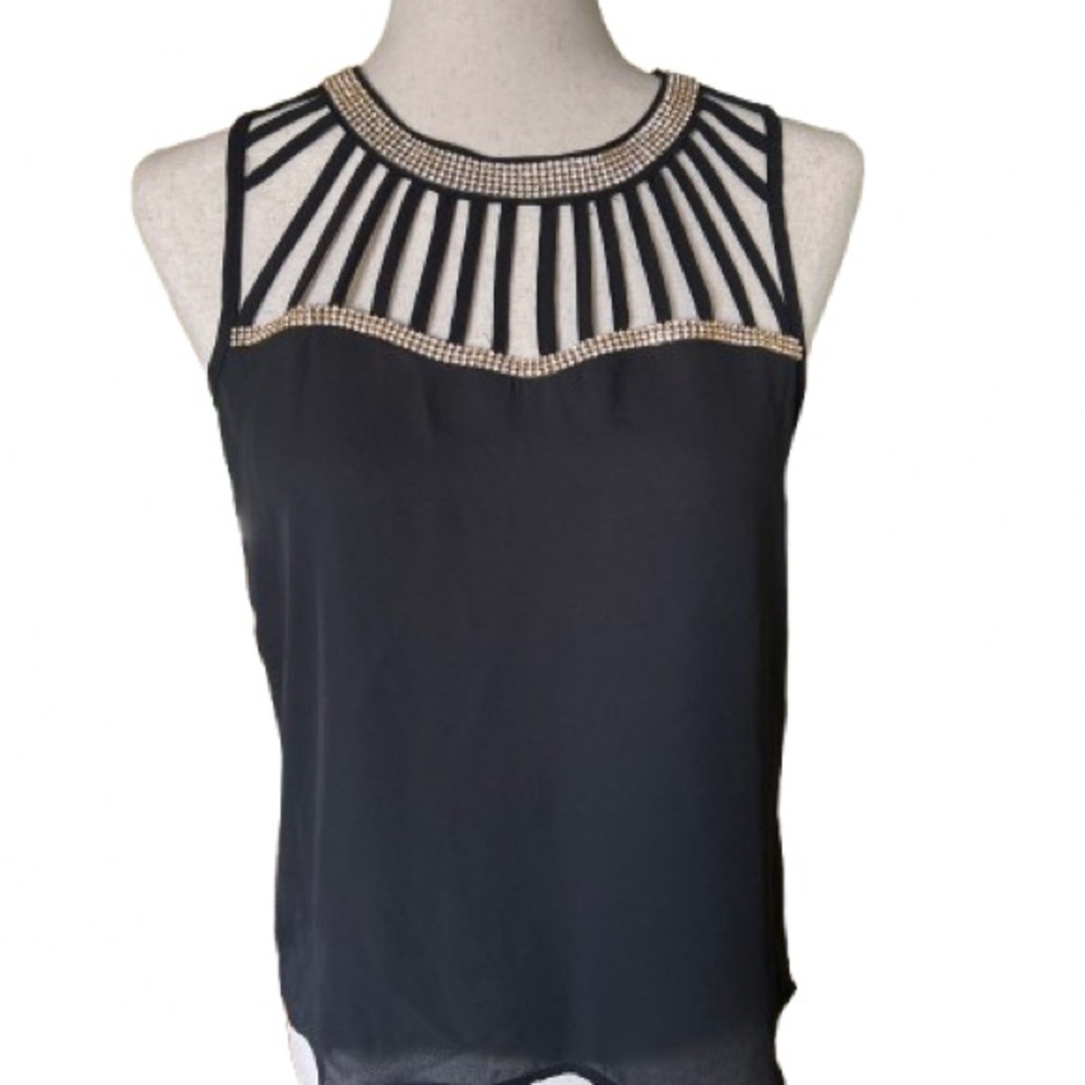 True Vintage Y2K Bling Going Out Top Rhinestone Clubwear Size S Paris Hilton - Picture 2 of 4